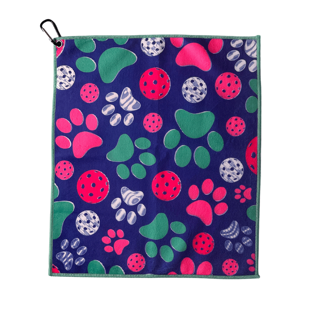 Pickleball Paw Print Microfiber/Cotton Towel -The Pickleball Store at Auburn