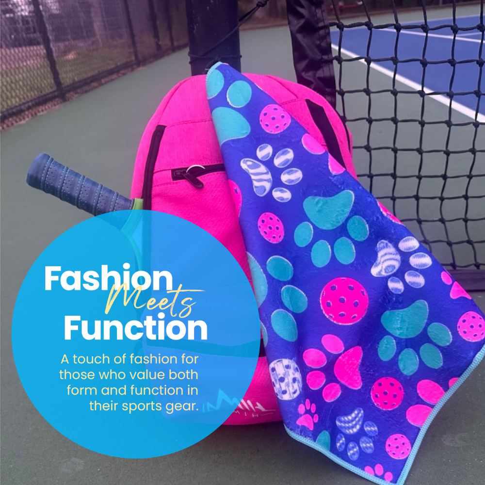 Pickleball Paw Print Microfiber/Cotton Towel -The Pickleball Store at Auburn