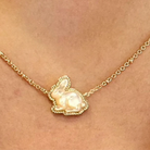Bunny Short Necklace in Gold with Taupe Mother of Pearl -The Pickleball Store at Auburn
