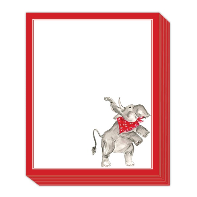 Handpainted Elephant with Red Bandana Stack Pad -The Pickleball Store at Auburn