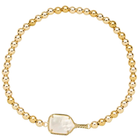 Pickleball Mother of Pearl Gold Beaded Bracelet -The Pickleball Store at Auburn