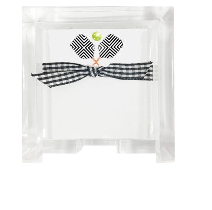 Small Black Pickleball Paddle Notepad with Acrylic Base -The Pickleball Store at Auburn