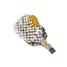 Hand-painted Pickleball Paddle Claw Hair Clip Gray Check -The Pickleball Store at Auburn
