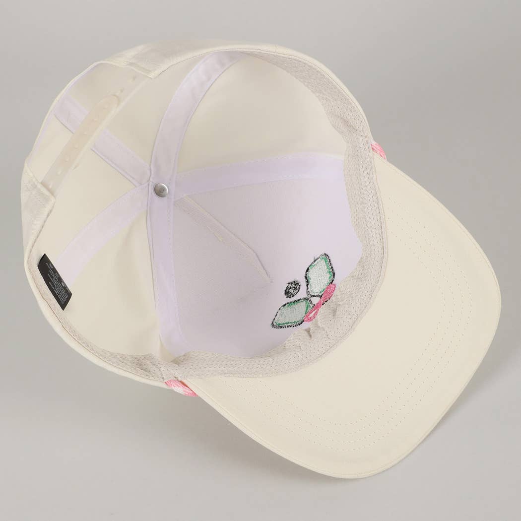 Pickleball Pad Ball Ribbon Embroidery Trucker Hat: LT BLUE / ONE SIZE -The Pickleball Store at Auburn