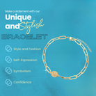 Gold Tennis Paper Clip Bracelet -The Pickleball Store at Auburn