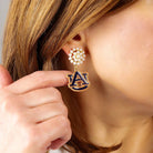 Auburn Tigers Pearl Cluster Enamel Drop Earrings -The Pickleball Store at Auburn