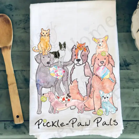 Pickle Paw Pals Pickleball Kitchen Towel -The Pickleball Store at Auburn