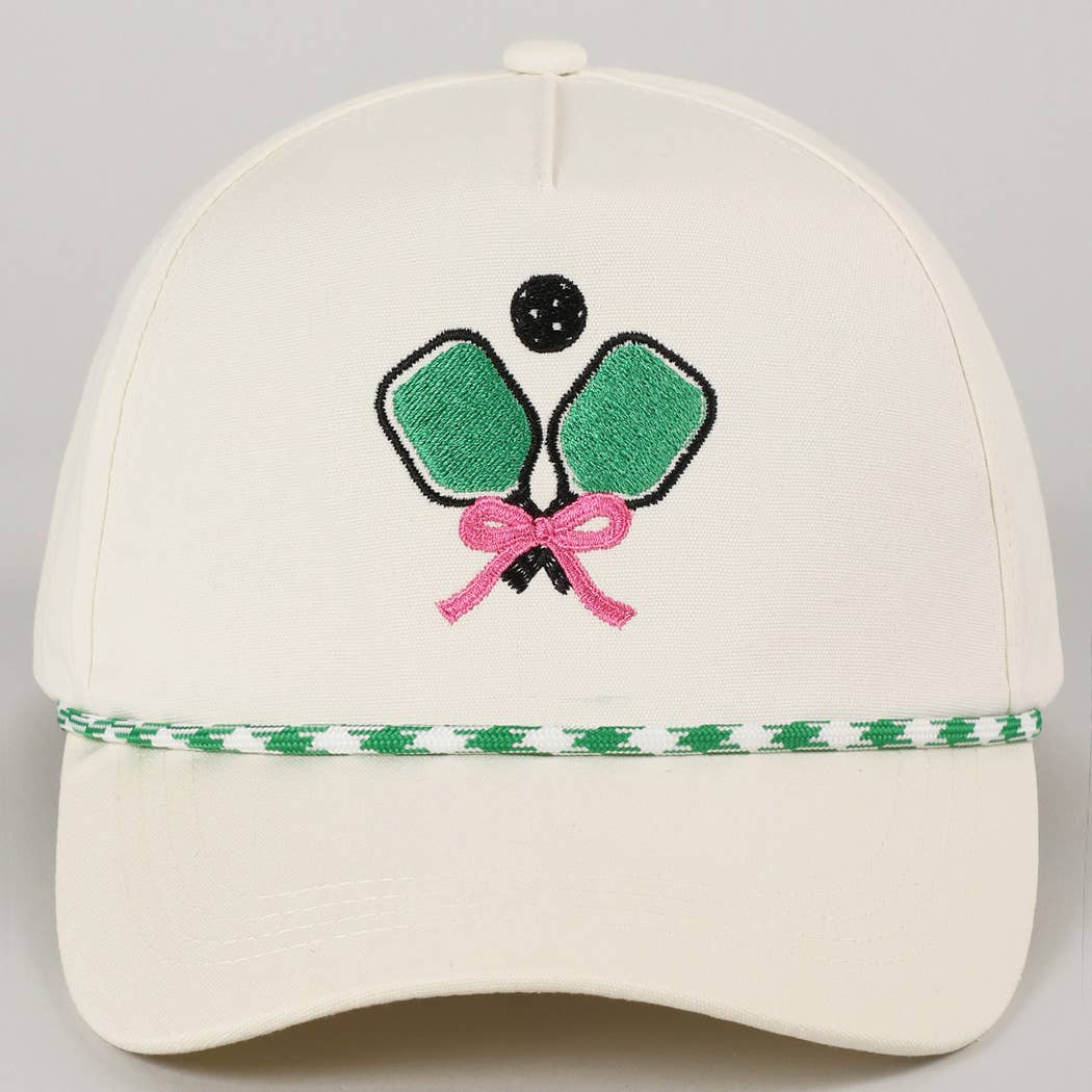 Pickleball Pad Ball Ribbon Embroidery Trucker Hat: LT BLUE / ONE SIZE -The Pickleball Store at Auburn