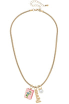 Mahjong Charm Necklace in Shiny Gold -The Pickleball Store at Auburn