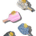 Hand-painted Pickleball Paddle Claw Hair Clip Pink -The Pickleball Store at Auburn