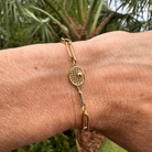 Gold Tennis Paper Clip Bracelet -The Pickleball Store at Auburn