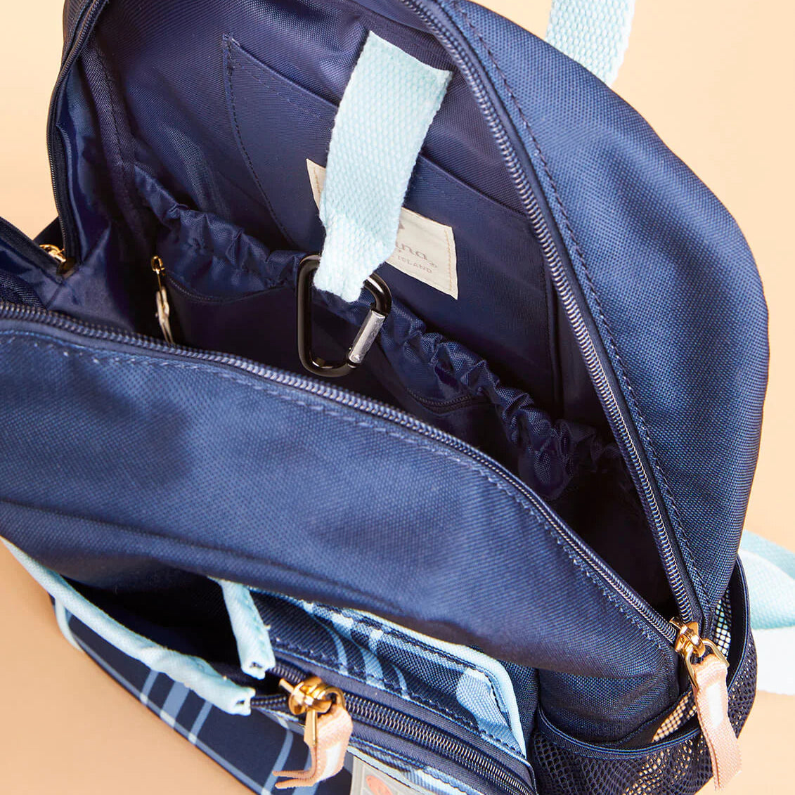 Spartina Clara Bluestone Plaid Pickleball Backpack -The Pickleball Store at Auburn