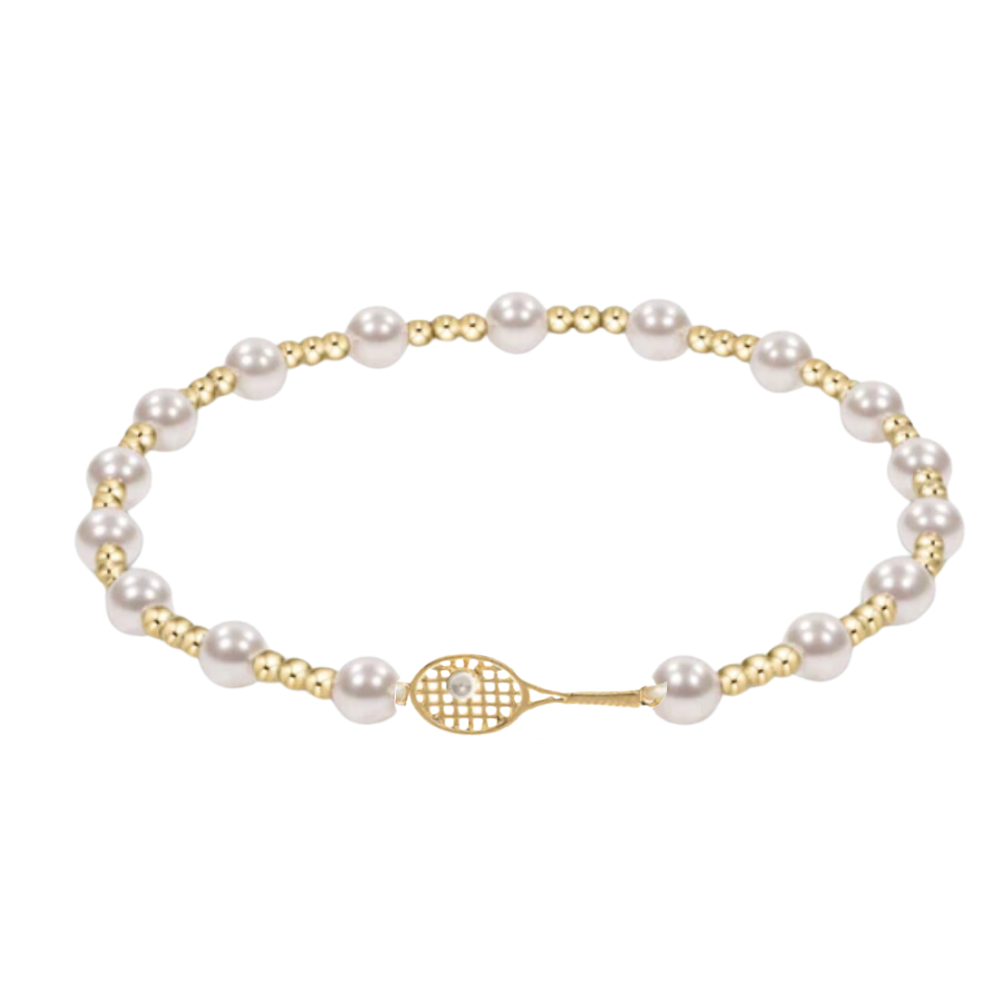 Gold and Pearl Beaded Tennis Bracelet -The Pickleball Store at Auburn