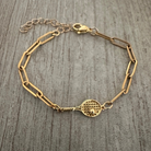 Gold Tennis Paper Clip Bracelet -The Pickleball Store at Auburn