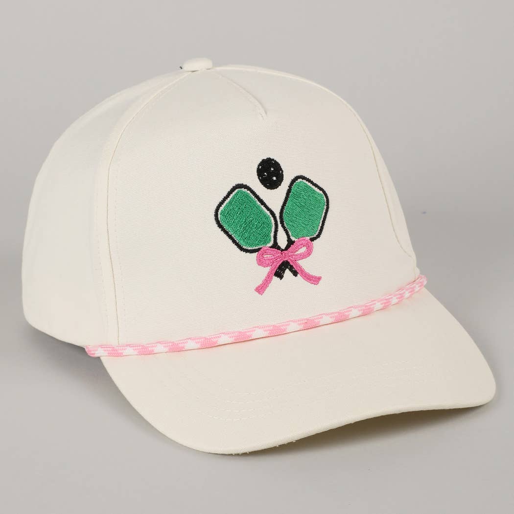 Pickleball Pad Ball Ribbon Embroidery Trucker Hat: LT BLUE / ONE SIZE -The Pickleball Store at Auburn