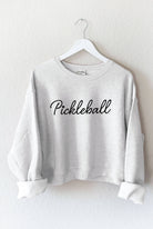 Heather Gray Pickleball Graphic Sweatshirt - Crop -The Pickleball Store at Auburn