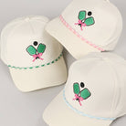 Pickleball Pad Ball Ribbon Embroidery Trucker Hat: LT BLUE / ONE SIZE -The Pickleball Store at Auburn