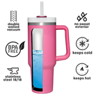 Pickleball 30oz Tumbler- Multi Paddles with Pink Handle and Straw -The Pickleball Store at Auburn