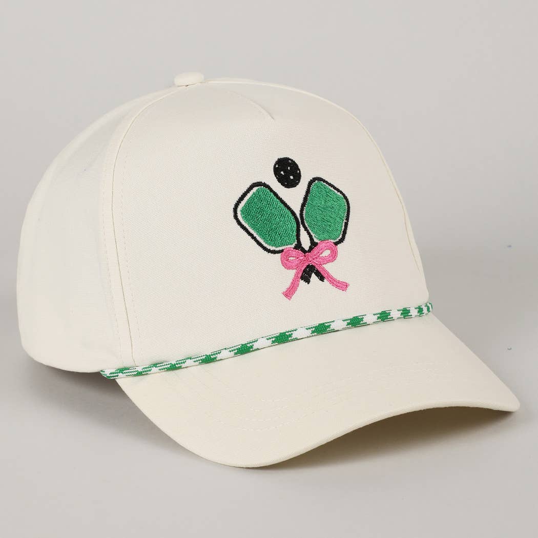 Pickleball Pad Ball Ribbon Embroidery Trucker Hat: LT BLUE / ONE SIZE -The Pickleball Store at Auburn