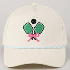 Pickleball Pad Ball Ribbon Embroidery Trucker Hat: LT BLUE / ONE SIZE -The Pickleball Store at Auburn