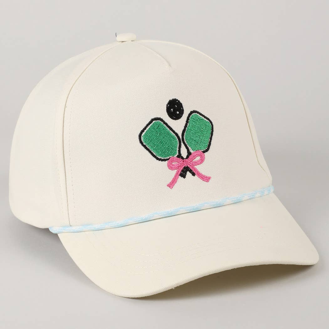 Pickleball Pad Ball Ribbon Embroidery Trucker Hat: LT BLUE / ONE SIZE -The Pickleball Store at Auburn