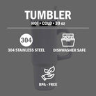 Pickleball 30oz Tumbler- Multi Paddles with Pink Handle and Straw -The Pickleball Store at Auburn