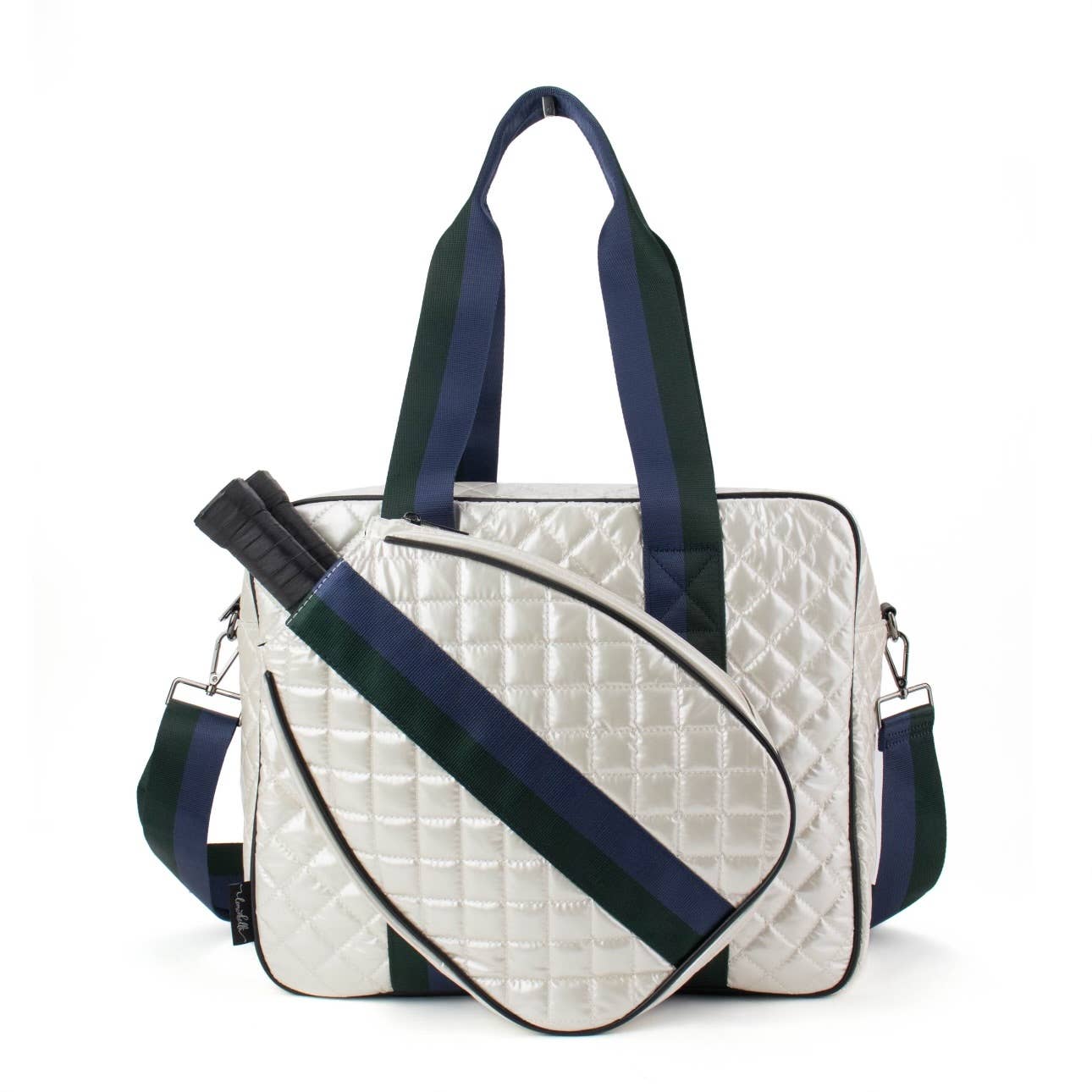 Puffer Pickleball Bag Diamond Pearl with Blue Stripe -The Pickleball Store at Auburn