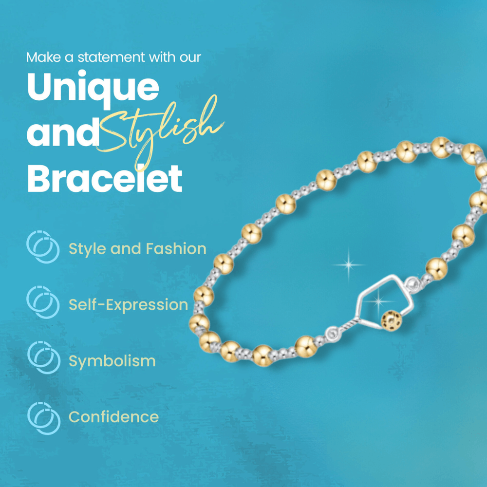 Two Tone Pickleball Beaded Bracelet -The Pickleball Store at Auburn
