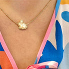 Bunny Short Necklace in Gold with Taupe Mother of Pearl -The Pickleball Store at Auburn