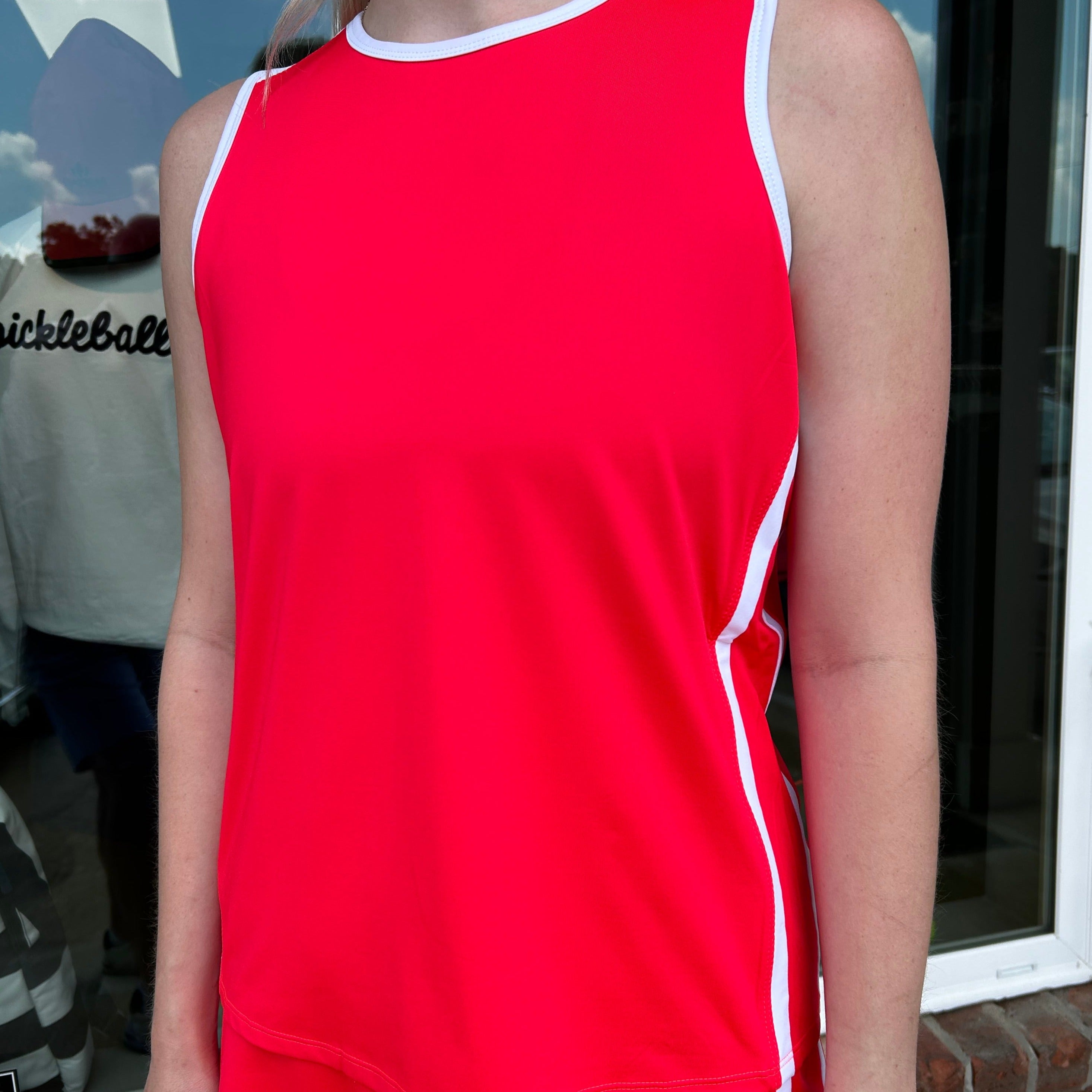 Spin It Stance Crew Neck Tank Top - Flamenco -The Pickleball Store at Auburn