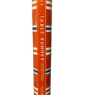 Painted Orange and Blue Stripe Table Runner -The Pickleball Store at Auburn