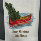 Lake Martin Red Canoe with Merry Christmas Dishtowel -The Pickleball Store at Auburn