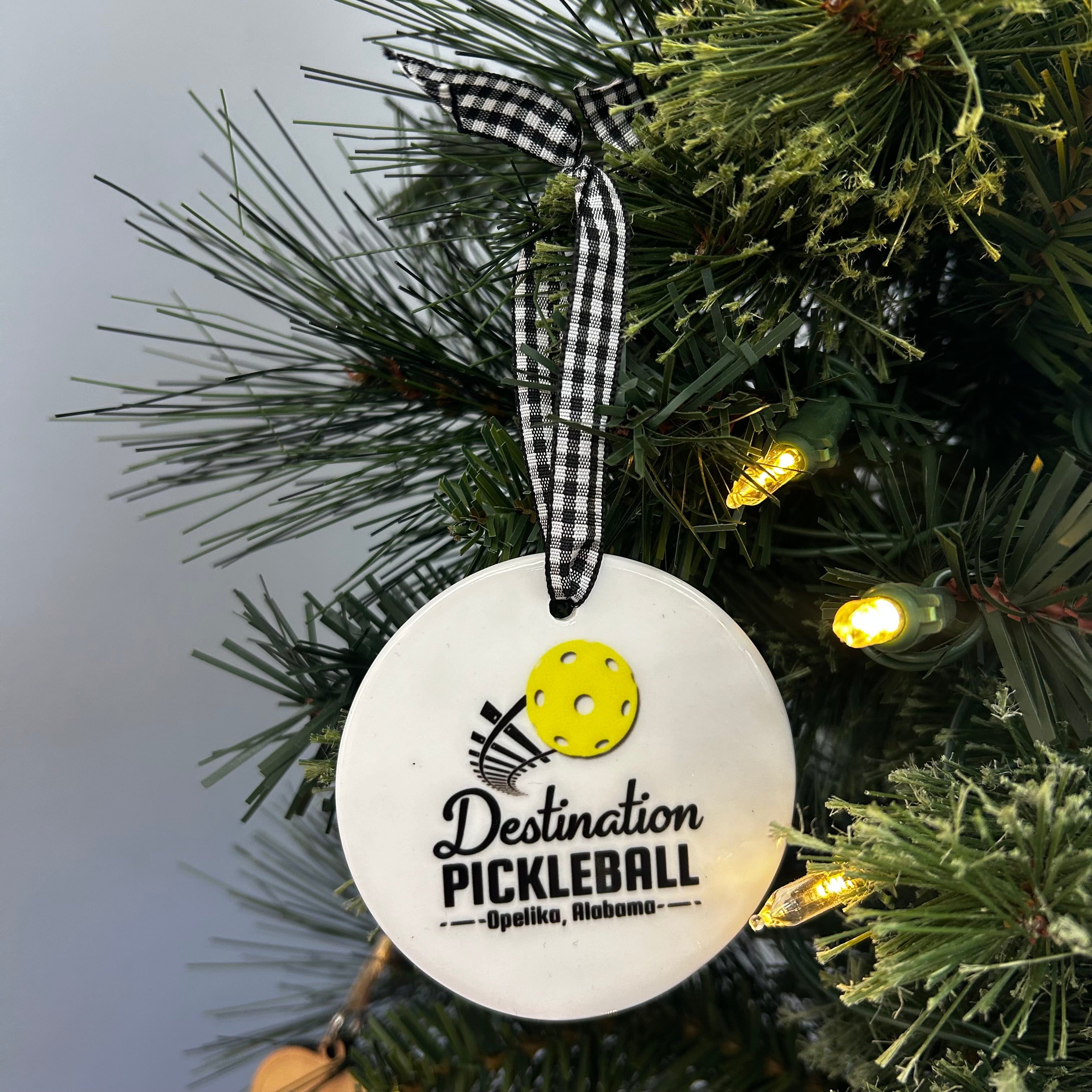 Destination Pickleball Opelika Alabama Christmas Ornament -The Pickleball Store at Auburn