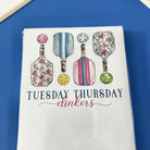 Handpainted Preppy Pickleball Tuesday/Thursday Dinkers Skinny Notepad -The Pickleball Store at Auburn
