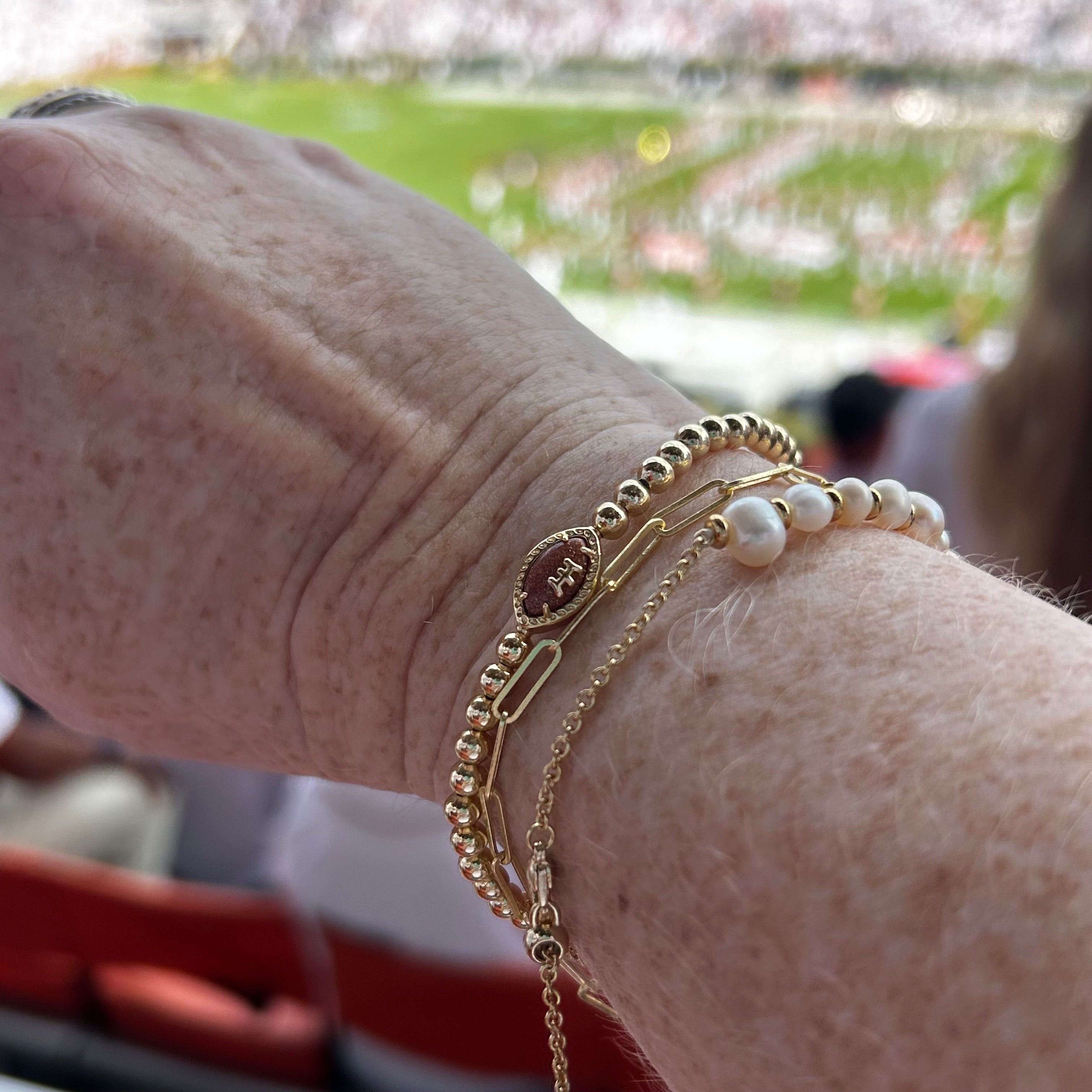 Haley Bow Gold Bracelet -The Pickleball Store at Auburn