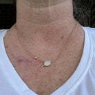 Pickleball Gold Short Pendant Necklace in White Mother-of-Pearl -The Pickleball Store at Auburn