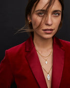 Abbie Gold Pave Frame Multi Strand Necklace in Ivory Mother-of-Pearl -The Pickleball Store at Auburn