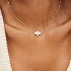 Abbie Gold Pendant Necklace in Ivory Mother-of-Pearl -The Pickleball Store at Auburn
