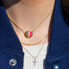 Baseball Gold Short Pendant Necklace in Ivory Mother-of-Pearl -The Pickleball Store at Auburn