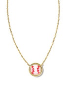 Baseball Gold Short Pendant Necklace in Ivory Mother-of-Pearl -The Pickleball Store at Auburn