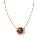 Basketball Gold Short Pendant Necklace in Orange Goldstone -The Pickleball Store at Auburn