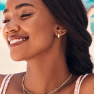 Mikki Metal Huggie Earrings in Gold -The Pickleball Store at Auburn