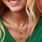 Holiday Tree Short Pendant Necklace in Green Quartzite -The Pickleball Store at Auburn
