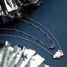 Cheer Silver Short Pendant Necklace in White Mother-of-Pearl -The Pickleball Store at Auburn
