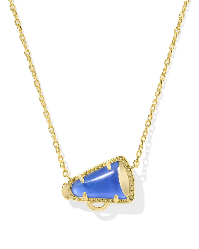 Cheer Megaphone Short Necklace in Gold -The Pickleball Store at Auburn