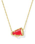 Cheer Megaphone Short Necklace in Gold -The Pickleball Store at Auburn