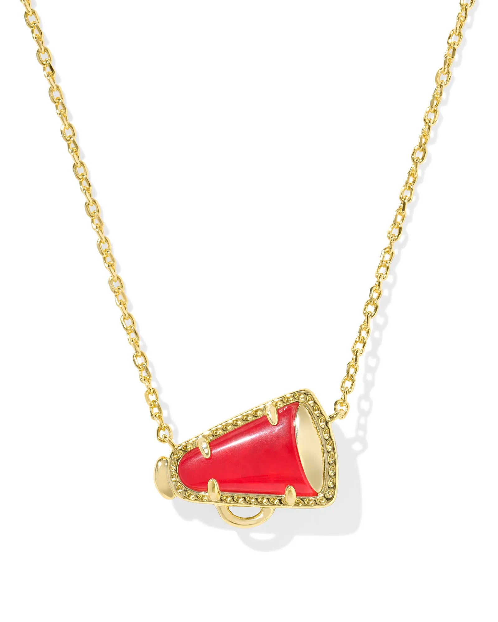 Cheer Megaphone Short Necklace in Gold -The Pickleball Store at Auburn