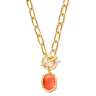 Daphne Link Chain Necklace in Coral Pink Mother-of-Pearl -The Pickleball Store at Auburn