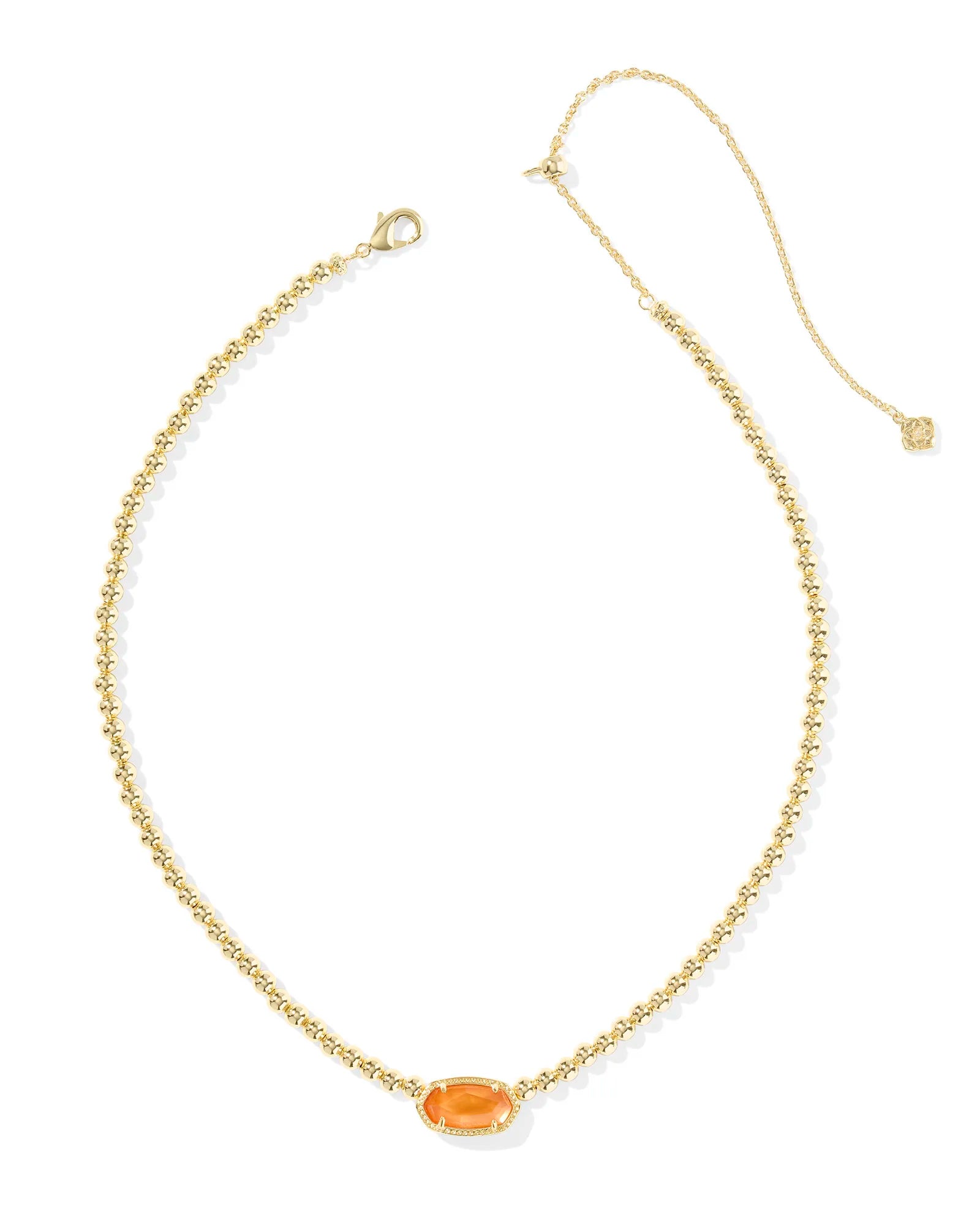 Elisa Gold Beaded Necklace in Gold Papaya Mother of Pearl Necklace -The Pickleball Store at Auburn