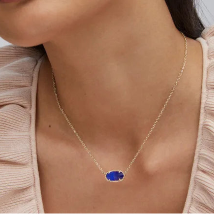 Elisa Gold Pendant Necklace in Cobalt Cats Eye -The Pickleball Store at Auburn